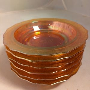 Federal Glass Normandie Plate Marigold Iridescent Depression glass cereal bowls